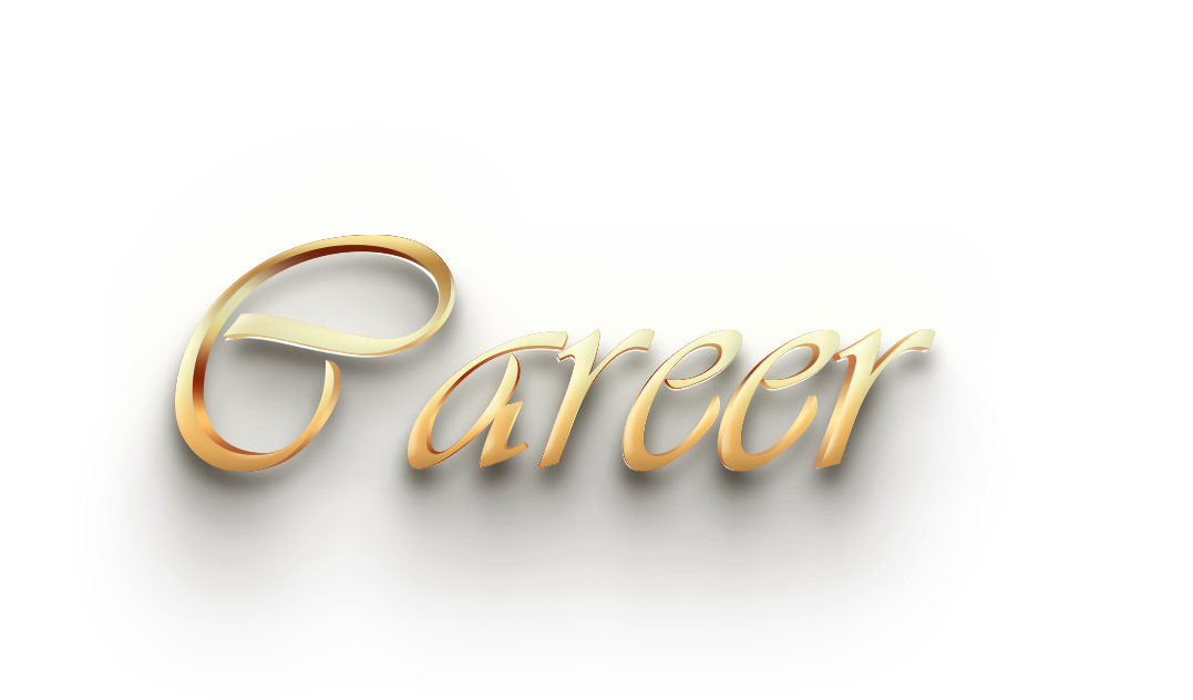 WORD CAREER gold 3D text effects art typography PNG images free